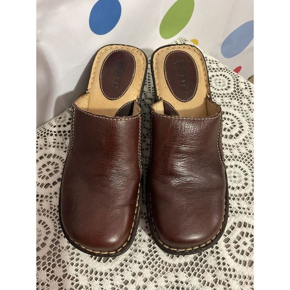 Born Brown Mule Leather Size 7 NICE! 🍒🌸 - Picture 14 of 16